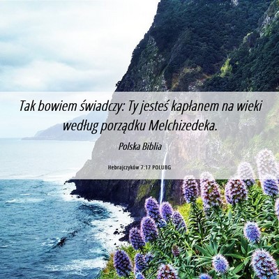 Picture 06 - Hebrajczyków 7:17 POLUBG - Tak bowiem świadczy: Ty jesteś kapłanem na - Bible Verse Picture