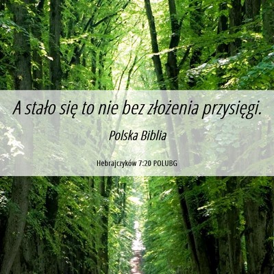 Picture 06 - Hebrajczyków 7:20 POLUBG - A stało się to nie bez złożenia - Bible Verse Picture