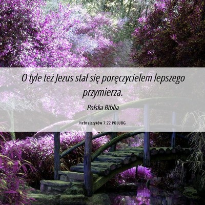 Picture 06 - Hebrajczyków 7:22 POLUBG - O tyle też Jezus stał się poręczycielem - Bible Verse Picture