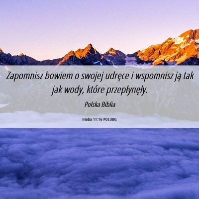 Picture 06 - Hioba 11:16 POLUBG - Zapomnisz bowiem o swojej udręce i wspomnisz ją - Bible Verse Picture