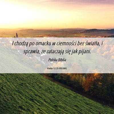Picture 06 - Hioba 12:25 POLUBG - I chodzą po omacku w ciemności bez światła, i - Bible Verse Picture