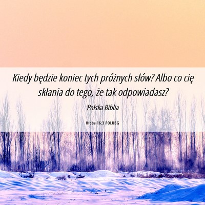 Picture 06 - Hioba 16:3 POLUBG - Kiedy będzie koniec tych próżnych słów? Albo - Bible Verse Picture