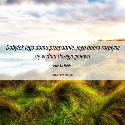 Picture 06 - Hioba 20:28 POLUBG - Dobytek jego domu przepadnie, jego dobra - Bible Verse Picture