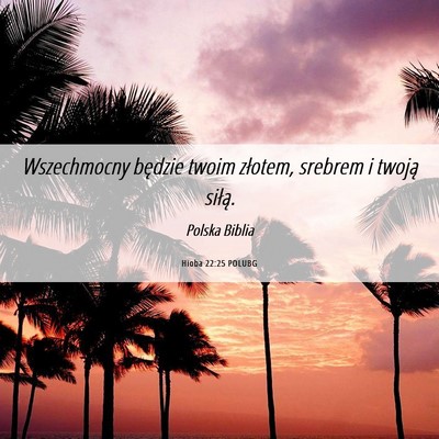 Picture 06 - Hioba 22:25 POLUBG - Wszechmocny będzie twoim złotem, srebrem i - Bible Verse Picture