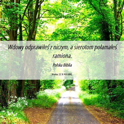 Picture 06 - Hioba 22:9 POLUBG - Wdowy odprawiłeś z niczym, a sierotom - Bible Verse Picture