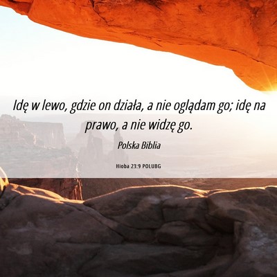 Picture 06 - Hioba 23:9 POLUBG - Idę w lewo, gdzie on działa, a nie oglądam go; - Bible Verse Picture