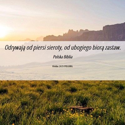 Picture 06 - Hioba 24:9 POLUBG - Odrywają od piersi sieroty, od ubogiego biorą - Bible Verse Picture