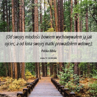 Picture 06 - Hioba 31:18 POLUBG - (Od swojej młodości bowiem wychowywałem ją - Bible Verse Picture