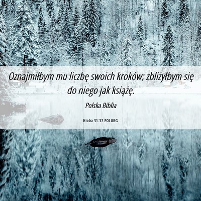 Picture 06 - Hioba 31:37 POLUBG - Oznajmiłbym mu liczbę swoich kroków; - Bible Verse Picture
