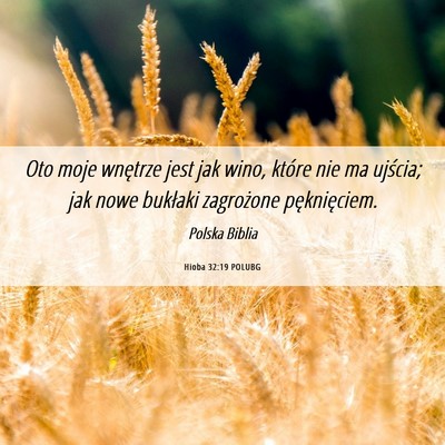 Picture 06 - Hioba 32:19 POLUBG - Oto moje wnętrze jest jak wino, które nie ma - Bible Verse Picture