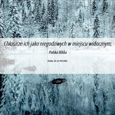 Picture 06 - Hioba 34:26 POLUBG - Chłoszcze ich jako niegodziwych w miejscu - Bible Verse Picture