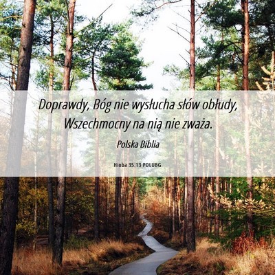 Picture 06 - Hioba 35:13 POLUBG - Doprawdy, Bóg nie wysłucha słów obłudy, - Bible Verse Picture