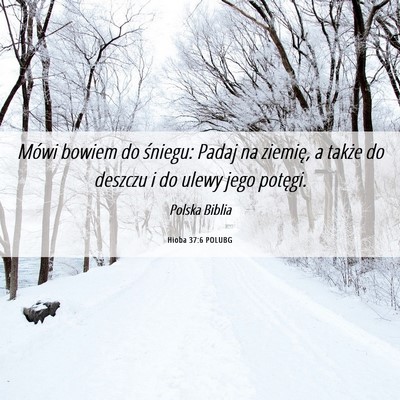 Picture 06 - Hioba 37:6 POLUBG - Mówi bowiem do śniegu: Padaj na ziemię, a - Bible Verse Picture