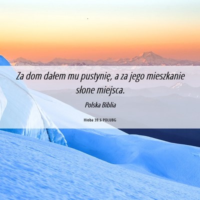 Picture 06 - Hioba 39:6 POLUBG - Za dom dałem mu pustynię, a za jego mieszkanie - Bible Verse Picture