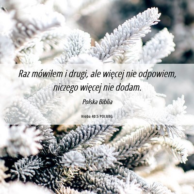 Picture 06 - Hioba 40:5 POLUBG - Raz mówiłem i drugi, ale więcej nie odpowiem, - Bible Verse Picture