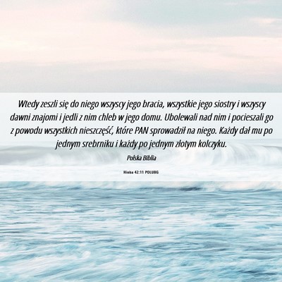 Picture 06 - Hioba 42:11 POLUBG - Wtedy zeszli się do niego wszyscy jego bracia, - Bible Verse Picture