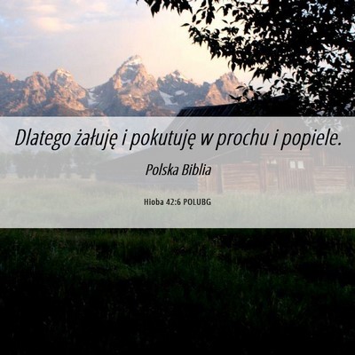 Picture 06 - Hioba 42:6 POLUBG - Dlatego żałuję i pokutuję w prochu i - Bible Verse Picture