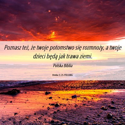 Picture 06 - Hioba 5:25 POLUBG - Poznasz też, że twoje potomstwo się rozmnoży, - Bible Verse Picture