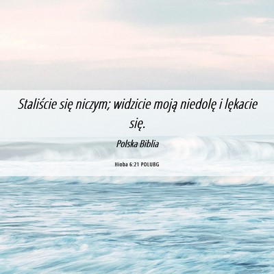 Picture 06 - Hioba 6:21 POLUBG - Staliście się niczym; widzicie moją niedolę i - Bible Verse Picture