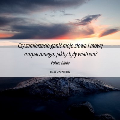 Picture 06 - Hioba 6:26 POLUBG - Czy zamierzacie ganić moje słowa i mowę - Bible Verse Picture