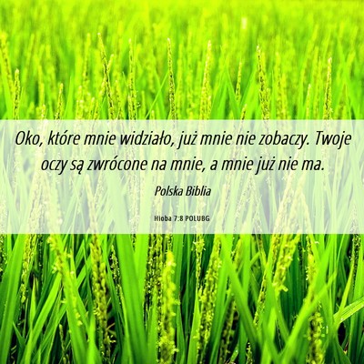 Picture 06 - Hioba 7:8 POLUBG - Oko, które mnie widziało, już mnie nie - Bible Verse Picture