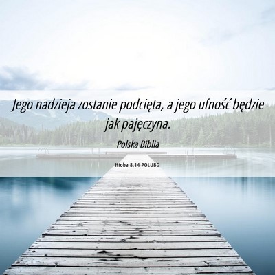 Picture 06 - Hioba 8:14 POLUBG - Jego nadzieja zostanie podcięta, a jego ufność - Bible Verse Picture