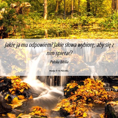 Picture 06 - Hioba 9:14 POLUBG - Jakże ja mu odpowiem? Jakie słowa wybiorę, aby - Bible Verse Picture