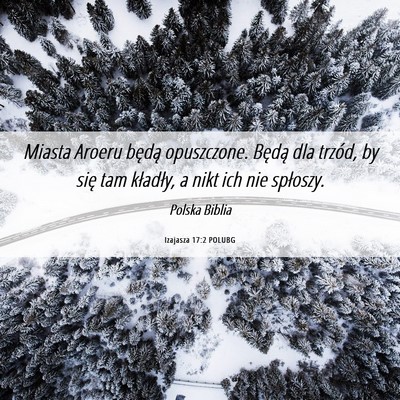 Picture 06 - Izajasza 17:2 POLUBG - Miasta Aroeru będą opuszczone. Będą dla - Bible Verse Picture