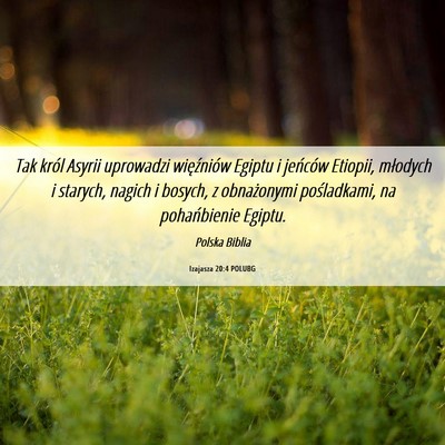 Picture 06 - Izajasza 20:4 POLUBG - Tak król Asyrii uprowadzi więźniów Egiptu i - Bible Verse Picture
