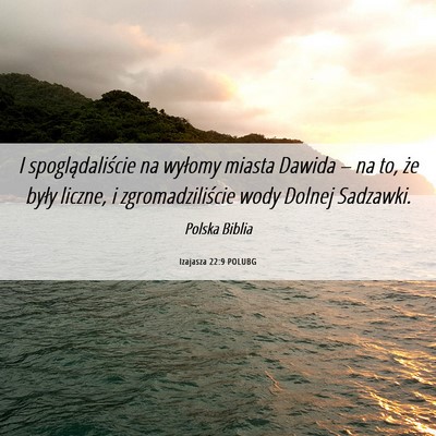 Picture 06 - Izajasza 22:9 POLUBG - I spoglądaliście na wyłomy miasta Dawida – - Bible Verse Picture