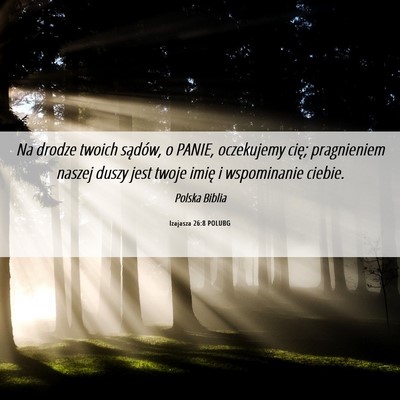 Picture 06 - Izajasza 26:8 POLUBG - Na drodze twoich sądów, o PANIE, oczekujemy - Bible Verse Picture