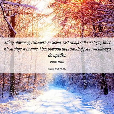 Picture 06 - Izajasza 29:21 POLUBG - Którzy obwiniają człowieka za słowo, - Bible Verse Picture