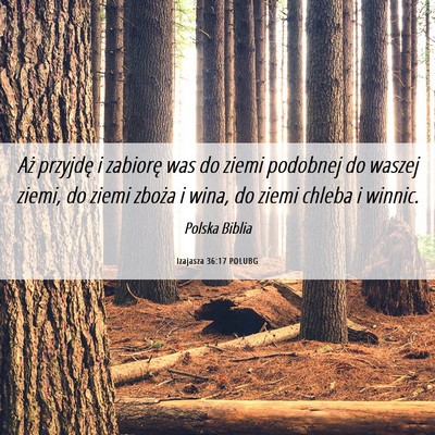 Picture 06 - Izajasza 36:17 POLUBG - Aż przyjdę i zabiorę was do ziemi podobnej do - Bible Verse Picture