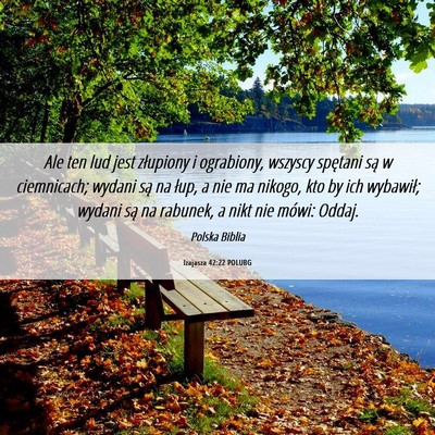 Picture 06 - Izajasza 42:22 POLUBG - Ale ten lud jest złupiony i ograbiony, wszyscy - Bible Verse Picture