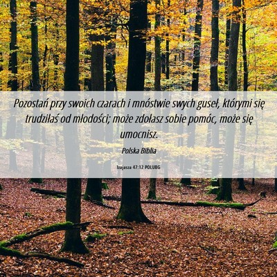 Picture 06 - Izajasza 47:12 POLUBG - Pozostań przy swoich czarach i mnóstwie swych - Bible Verse Picture