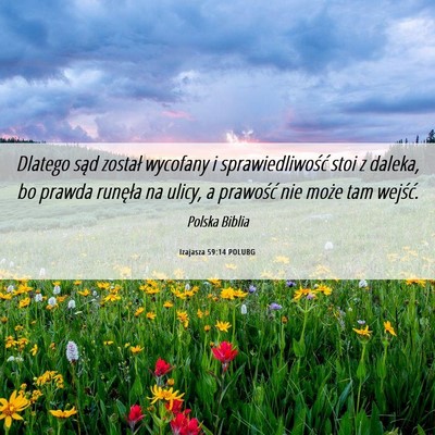 Picture 06 - Izajasza 59:14 POLUBG - Dlatego sąd został wycofany i sprawiedliwość - Bible Verse Picture