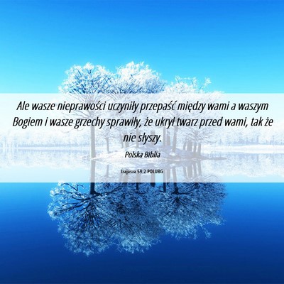 Picture 06 - Izajasza 59:2 POLUBG - Ale wasze nieprawości uczyniły przepaść - Bible Verse Picture