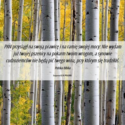 Picture 06 - Izajasza 62:8 POLUBG - PAN przysiągł na swoją prawicę i na ramię - Bible Verse Picture