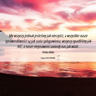 Picture 06 - Izajasza 64:6 POLUBG - My wszyscy jednak jesteśmy jak nieczyści, a - Bible Verse Picture