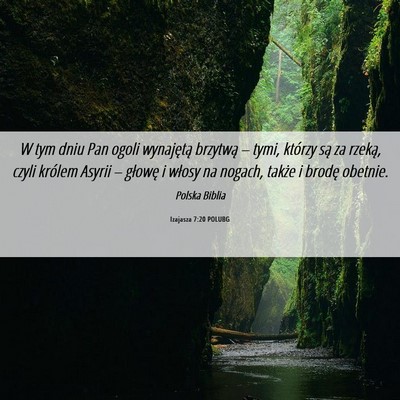 Picture 06 - Izajasza 7:20 POLUBG - W tym dniu Pan ogoli wynajętą brzytwą – - Bible Verse Picture