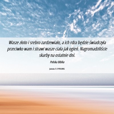 Picture 06 - Jakuba 5:3 POLUBG - Wasze złoto i srebro zardzewiało, a ich rdza - Bible Verse Picture