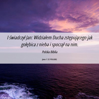 Picture 06 - Jana 1:32 POLUBG - I świadczył Jan: Widziałem Ducha - Bible Verse Picture