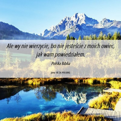 Picture 06 - Jana 10:26 POLUBG - Ale wy nie wierzycie, bo nie jesteście z moich - Bible Verse Picture