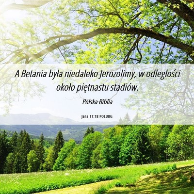 Picture 06 - Jana 11:18 POLUBG - A Betania była niedaleko Jerozolimy, w - Bible Verse Picture