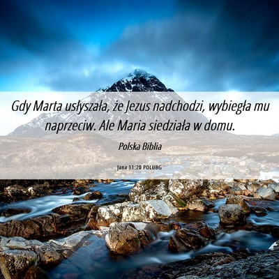 Picture 06 - Jana 11:20 POLUBG - Gdy Marta usłyszała, że Jezus nadchodzi, - Bible Verse Picture