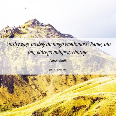 Picture 06 - Jana 11:3 POLUBG - Siostry więc posłały do niego wiadomość: - Bible Verse Picture