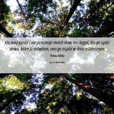 Picture 06 - Jana 12:48 POLUBG - Kto mną gardzi i nie przyjmuje moich słów, ma - Bible Verse Picture