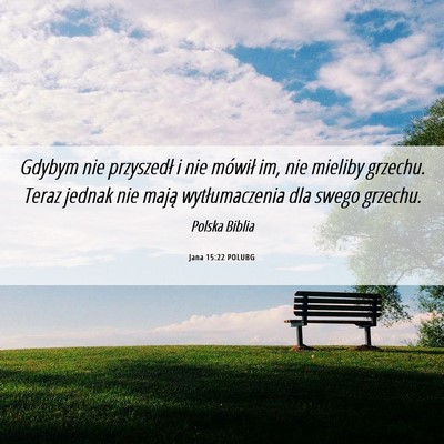 Picture 06 - Jana 15:22 POLUBG - Gdybym nie przyszedł i nie mówił im, nie - Bible Verse Picture