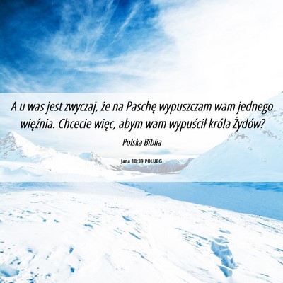 Picture 06 - Jana 18:39 POLUBG - A u was jest zwyczaj, że na Paschę wypuszczam - Bible Verse Picture