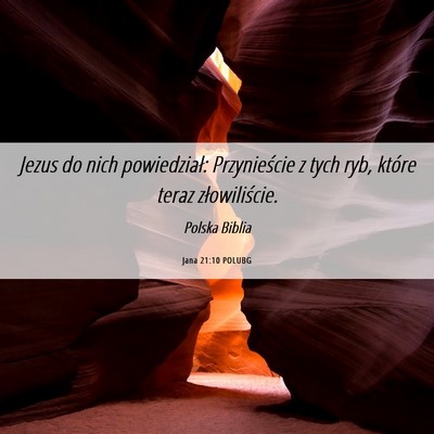 Picture 06 - Jana 21:10 POLUBG - Jezus do nich powiedział: Przynieście z tych - Bible Verse Picture